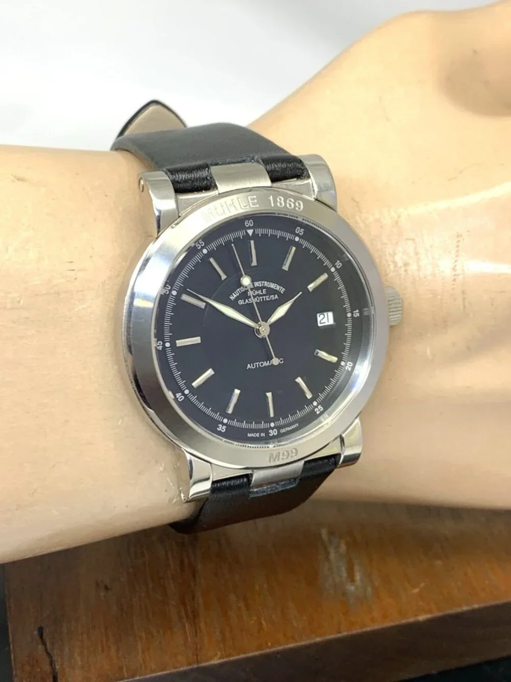 Mühle Glashütte City 99 M19940 Men's Watch German Automatic Leather Strap 40mm